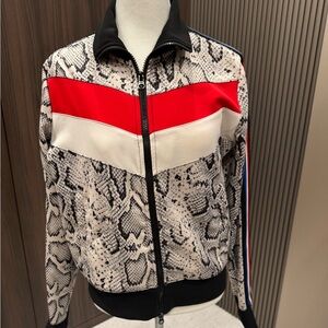 Pam & Gela Snake Print Jacket with Red and White Accents